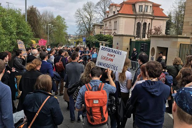 students protestors orban hungary