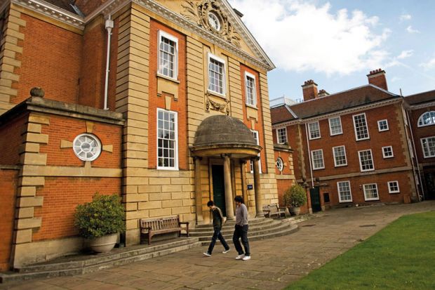 Students walking outside Lady Margaret Hall, University of Oxford