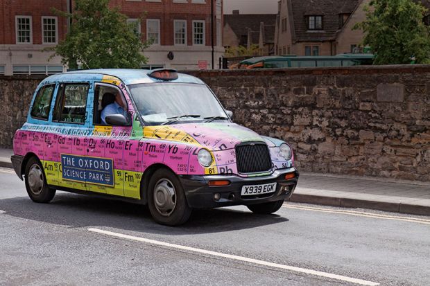 Taxi with periodic table