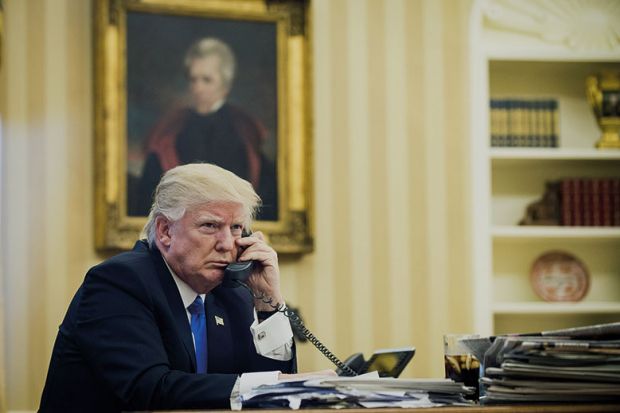 Donald Trump on the phone