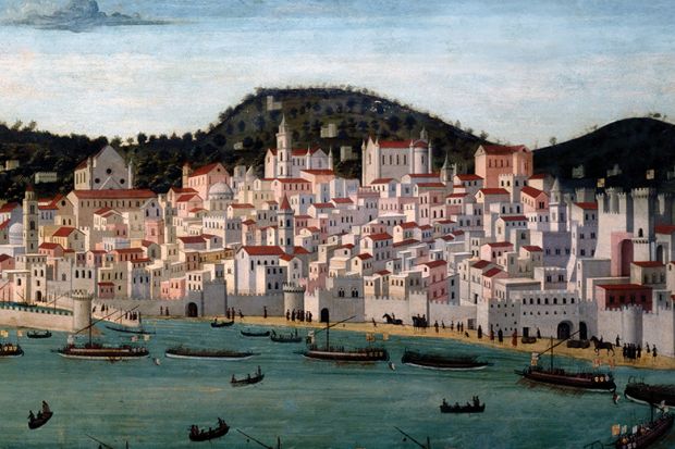 Tavolo Strozzi, painted view of Naples, 1465-87