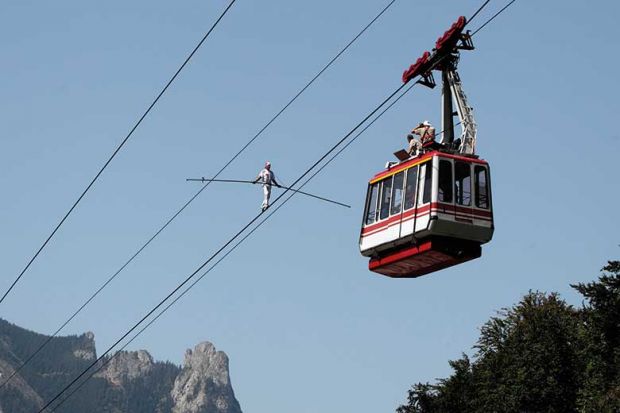 Tightrope walking in Switzerland