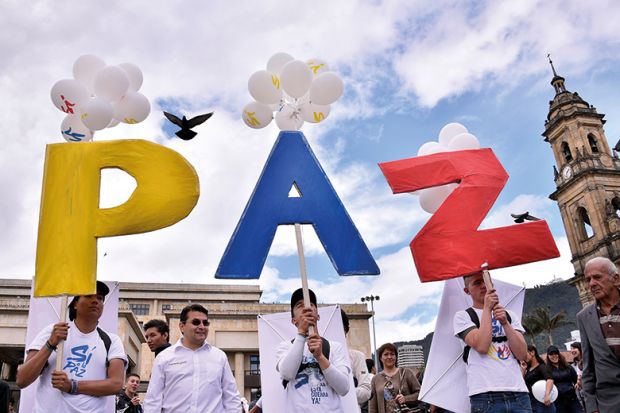 Colombia paz protesters