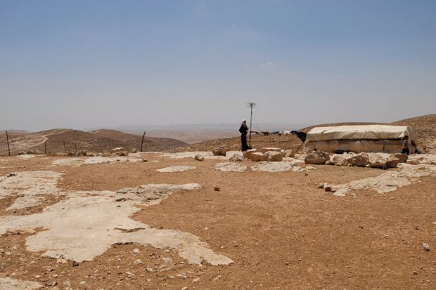 A Palestinian villager in South Hebron hills, West Bank