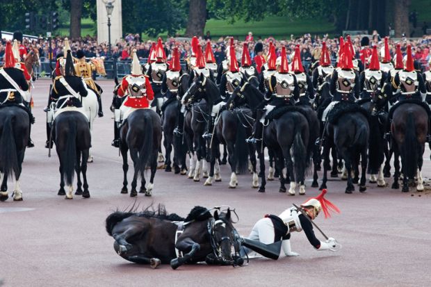 Royals horse Guard falls off horse at Trooping the Colour ceremony in London