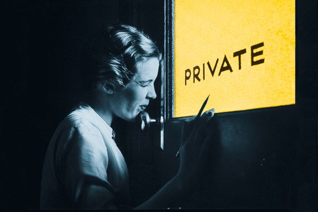 Door marked "private"