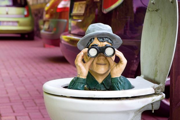 Spy in toilet