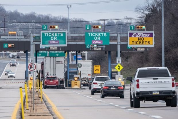 A toll plaza in Pennsylvania, symbolising university admissions.