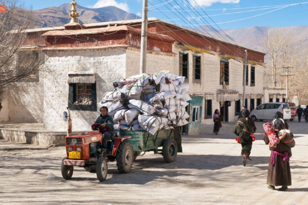 Tractor in Tibet