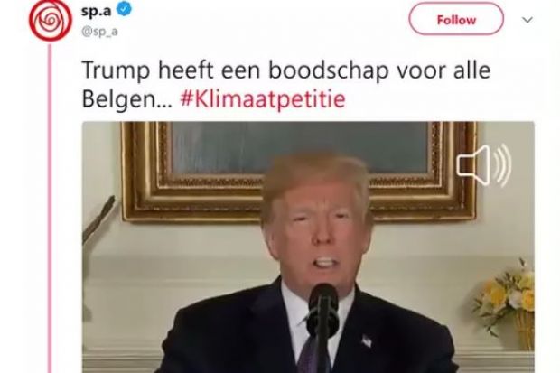 Trump Belgian climate change deepfake