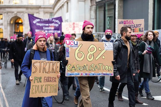 UCU-organised protest in London, 2021