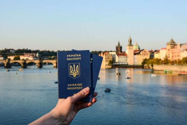 Ukrainian passport in Prague