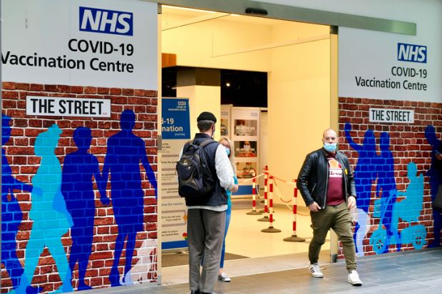 Walk in NHS Covid vaccination centre in the Westfield centre, Stratford, London. 09282021.