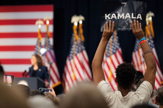 Kamala Harris speaks at a campaign event on July 23rd, 2024 Vice President Kamala Harris speaks at a campaign event on July 23rd, 2024 to illustrate Harris presidency could bring loan forgiveness and access focus