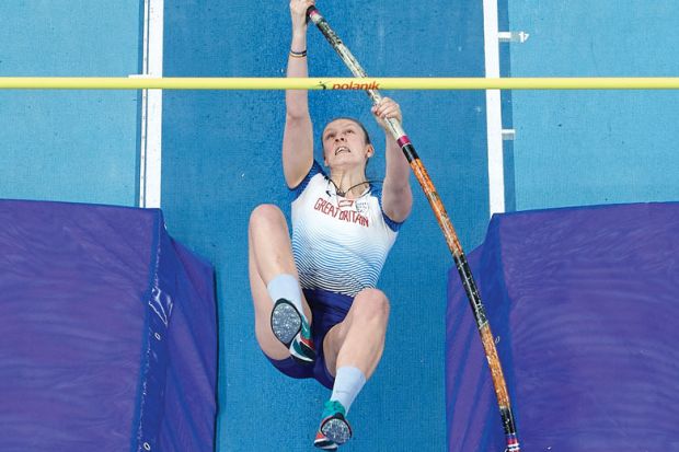  Holly Bradshow of Great Britain jumps in the Women's Pole Vault final to illustrate Hepi report: ‘First-generation student’ tag unhelpful for admissions