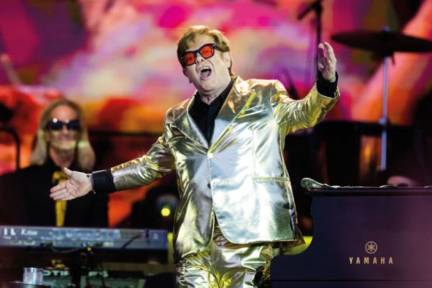 Sir Elton John performs on the Pyramid stage Glastonbury Festival 2023 to illustrate Are old tunes the best?