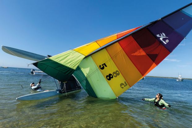  A capsized Catamaran in Nantucket Sound to illustrate 2U struggles as US universities go it alone on online delivery