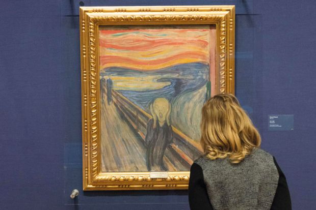 The Scream on display at the National Gallery in Oslo, Norway to illustrate Fears grow over fallout from Norway’s ‘political’ funding freeze