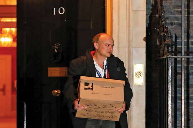 Dominic Cummings carries a box as he departs from number 10 Downing Street in London, U.K as UKRI is ‘paying price for loss of Dominic Cummings