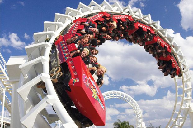 Rollercoaster Gold Coast Queensland Australia to illustrate 'Review panel ties casualisation to international student growth'