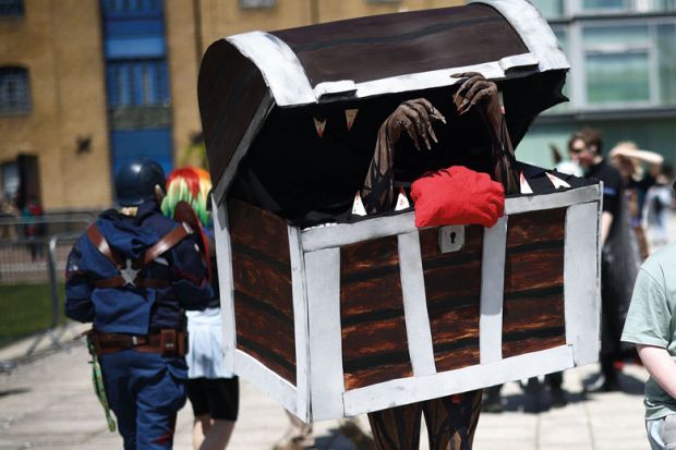 Person dressed as a treasure chest to illustrate university ‘supply’ key to lifelong learning entitlement