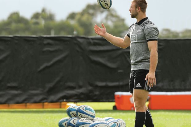 Braydon Ennor of the All Blacks throws a ball into the air chosen from a pile of balls on the ground Braydon Ennor of the All Blacks throws a ball into the air chosen from a pile of balls on the ground to illustrate Vice-chancellors ‘should be university community’s choice’