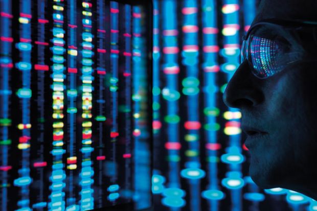 Scientist viewing DNA information on a screen to illustrate Metric Tide II ‘no foregone conclusion’, says REF review lead