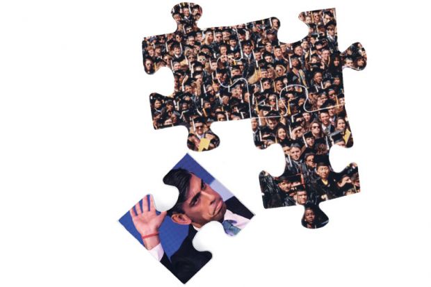 Montage of UK Prime Minister and crowds of people in puzzle shapes to illustrate A political puzzle