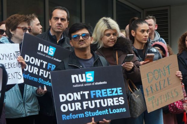 Weekend students protest loan freeze