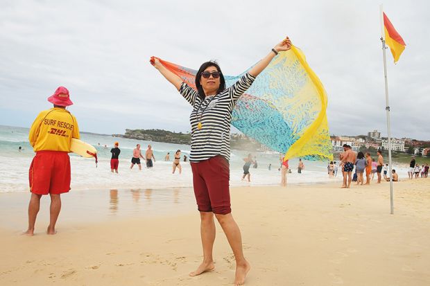 A woman on an Australian beach