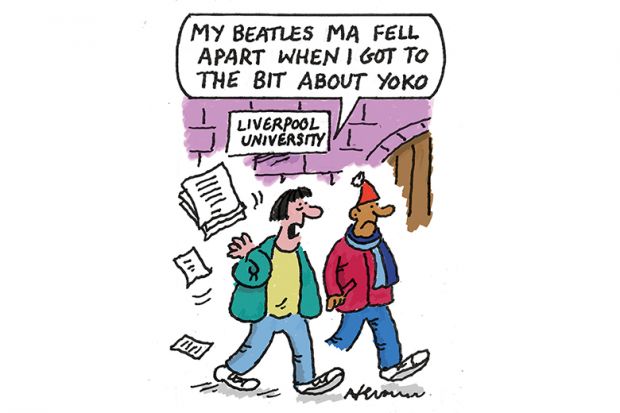 Cartoon about master’s degree on the Beatles