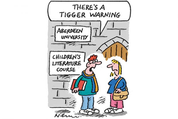Tigger warning cartoon for Week in HE