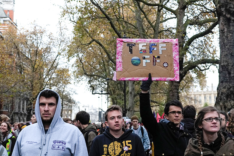 National protest organised by the NUS and UCU to demand free, quality further and higher education, 19 November 2016.