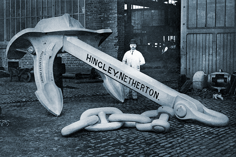 A vintage postcard featuring the anchor made for the Titanic by Hingley of Netherton near Dudley, in England, circa 1911. To illustrate the burden of student loan repayments and fiscal drag.