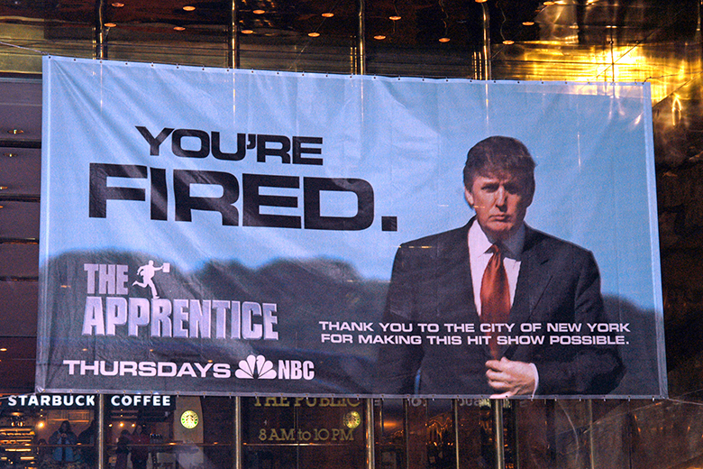 Donald Trump sign for “The Apprentice”, stating “You’re fired” at Trump Tower in New York City, New York, United States, 31 March 2004.
