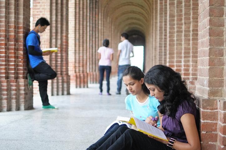 A group of Indian students studying at university