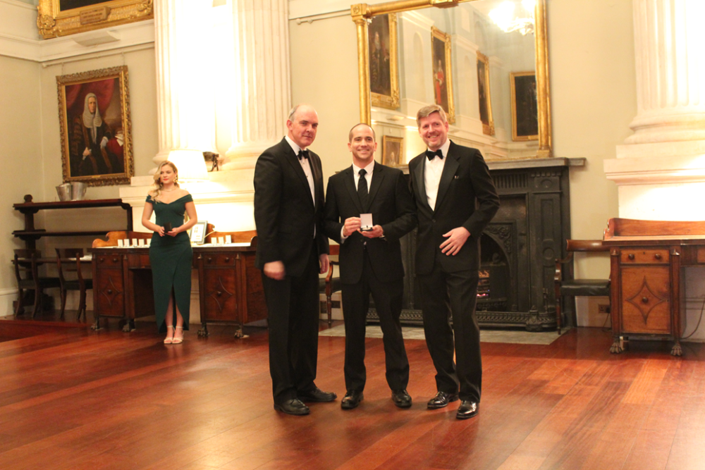 James Kenneth receiving his global winner award in classical studies at the Global Undergraduate Awards in Dublin 2023
