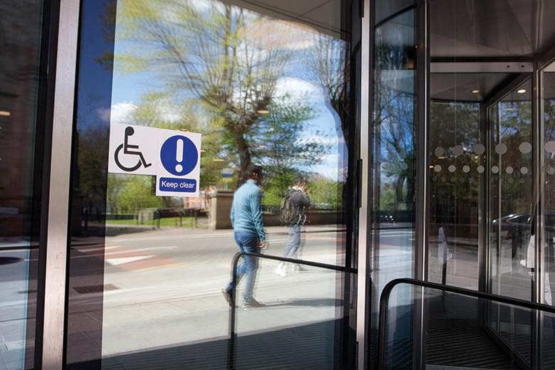 Disabled sign on door