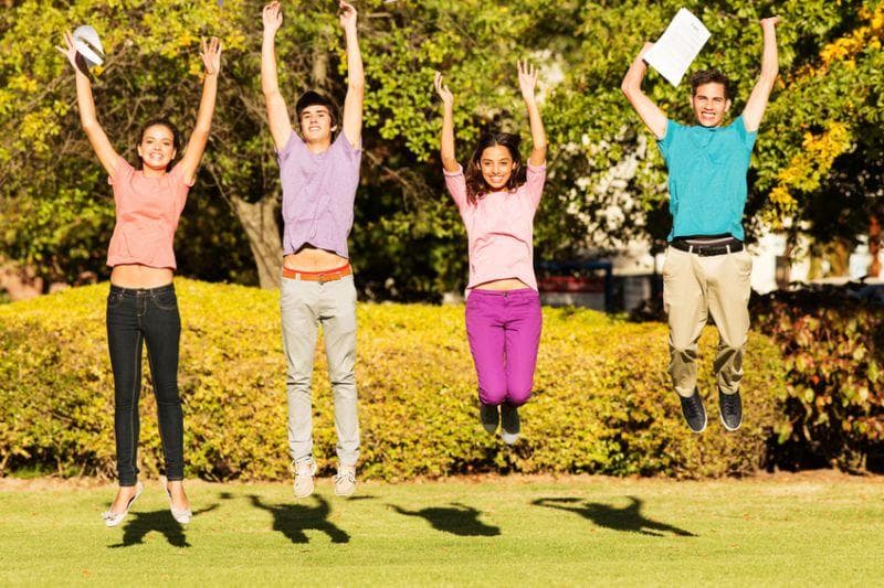 Students getting exam results