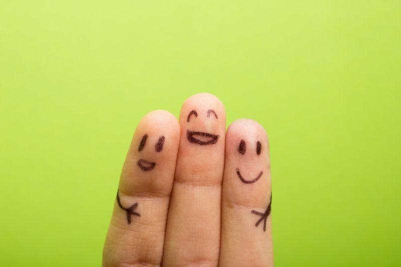 Three fingers which are happy to be friends
