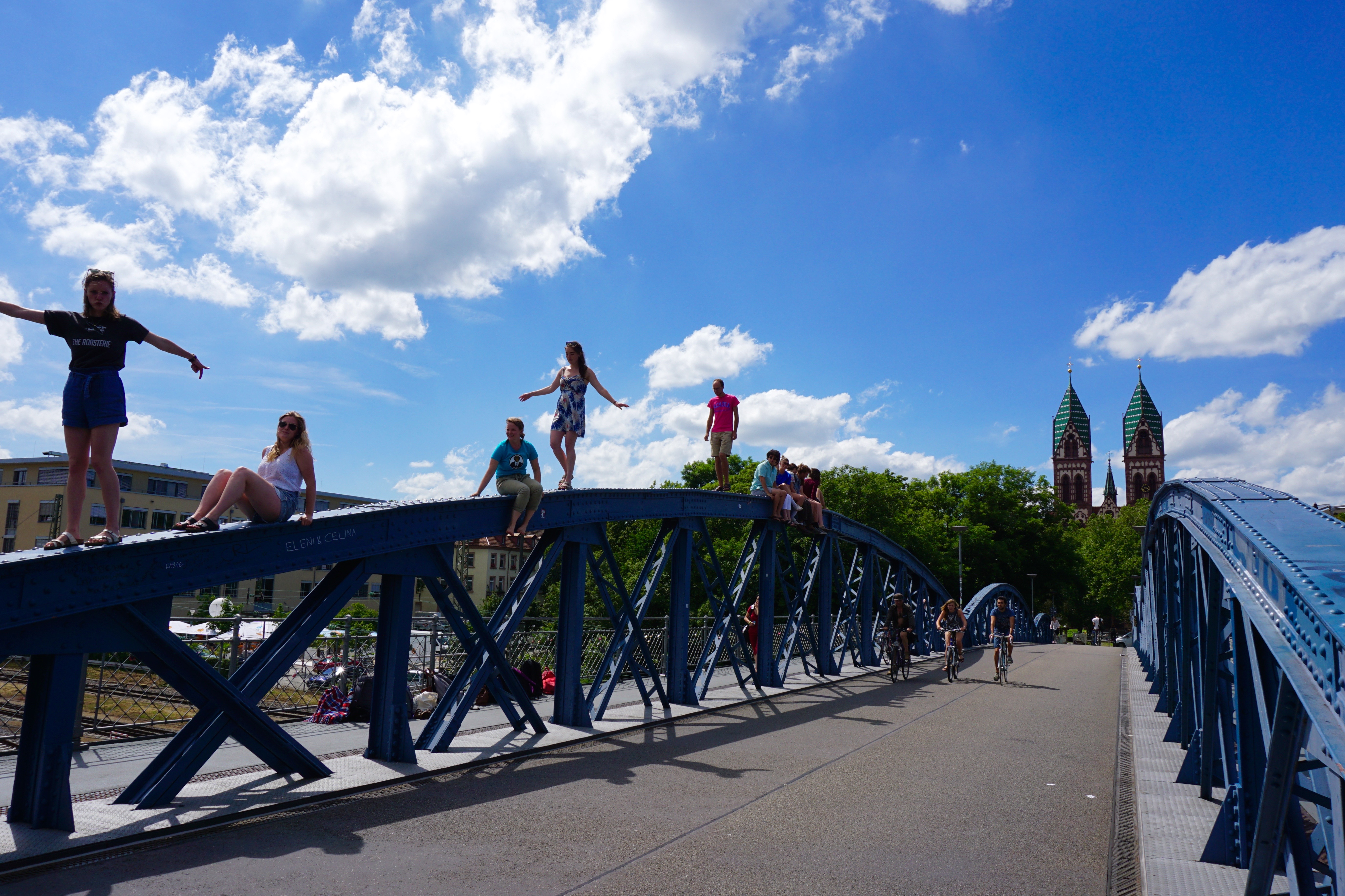 Sunny Dayon Blue Bridge, Freiburg by Sofia Deer