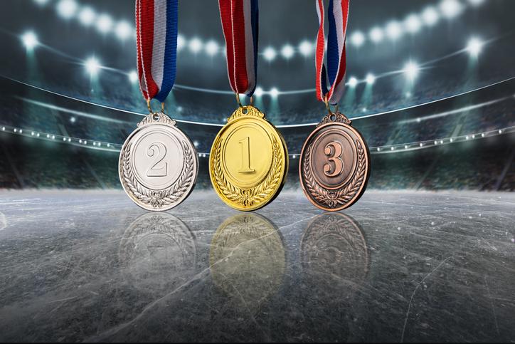 Bronze, silver and gold medals