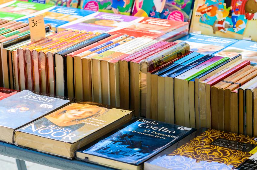 Books sold at a street market
