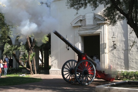 Cannon being fired at Caltech